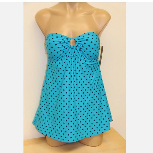 New DKNY Donna Karan Swimsuit one piece attached Dress size 4 Capri Strapless - Picture 3 of 4